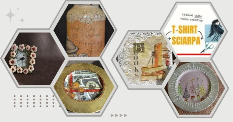 Composizione di oggetti decorati in decoupage per uno stile raffinato.