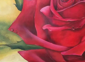 Rosa dipinta con mercurio cromo